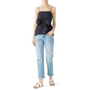 Wish Lagoon Wrap Top XS Tie Front Square Neck
